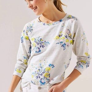 LOFT gray sweatshirt with floral design